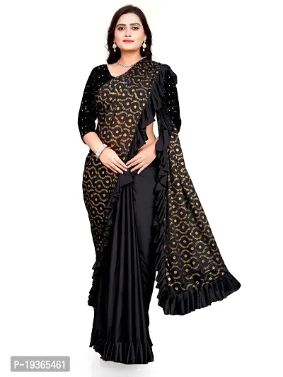 Stylish Malai Silk Saree with Blouse piece For Women-thumb0