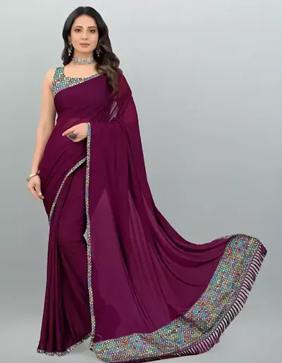 Fancy Chiffon Saree with Blouse Piece for Women