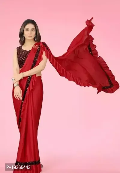 Stylish Malai Silk Saree with Blouse piece For Women-thumb0