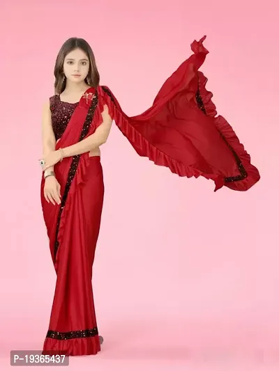 Stylish Malai Silk Saree with Blouse piece For Women-thumb0