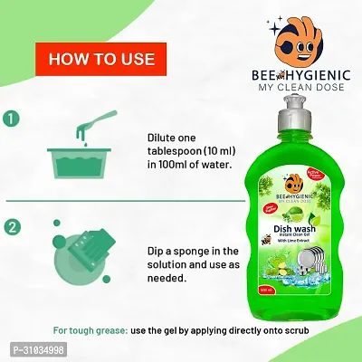 Bee Hygienic Dishwash Liquid Gel Lime Dish Cleaning Gel 500ml-thumb2