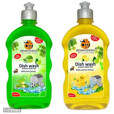 Bee Hygienic Dishwash Liquid Gel 500ml - Pack of 2