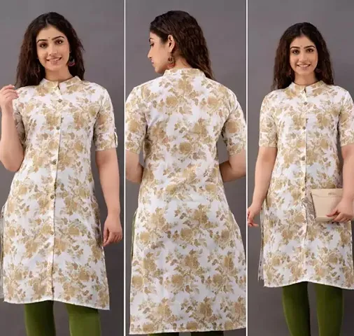 Stylish Cotton Printed A-Line Kurta