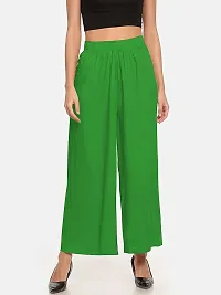 SUPRYIA Fashion Women's Rayon Solid Regular Fit Palazzos Green Free g1-Palazzo_Green_Free-thumb3