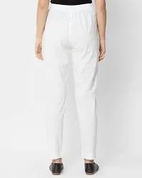 SUPRYIA Fashion Women's Solid White Cotton Flex Casual Trouser PantsFLEXPANT.White_L-thumb1