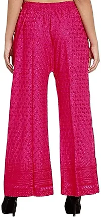 SUPRYIA Fashion Women's Rayon Embroidered Regular Fit Palazzos Pink Free FULLCHIKAN_Pink-thumb1