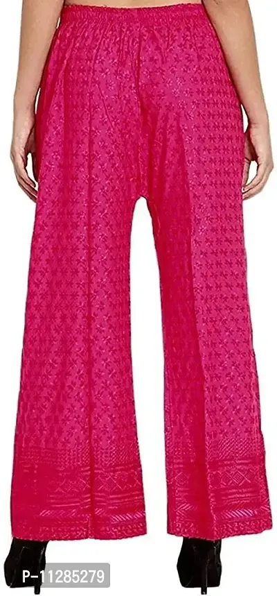 SUPRYIA Fashion Women's Rayon Embroidered Regular Fit Palazzos Pink Free FULLCHIKAN_Pink-thumb2