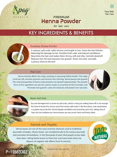 Spag Herbals Premium Organic Indigo, Henna, Henna Mix, Mint Leaves, Reetha and Shikakai Powder For Hair Care - 300gms (50g x 6)-thumb4