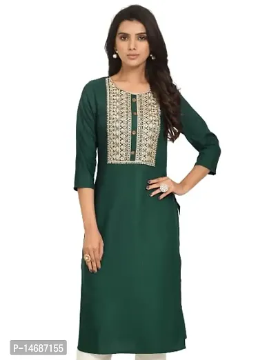 belfry Ethnic Ware Women's Printed Cotton 3/4 Sleev Straight Kurta Color:- (Offwhite) (B-Kurti-$Parent)