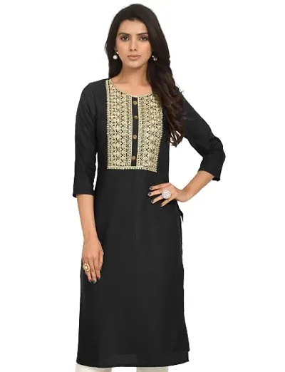 belfry Ethnic Ware Women's 3/4 Sleev Straight Kurta Color:- (Offwhite) (B-Kurti-$Parent)