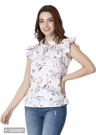 Falu Enterprise Floral Print Sleeveless Crop Top for Women