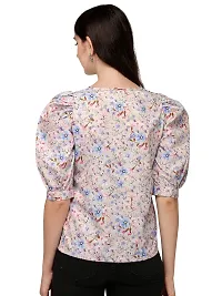 Falu Enterprise Floral Print Blouson Top for Women-thumb4