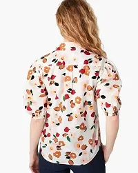 Falu Enterprise Women's Floral Puff Sleeve Design on Regular Fit Office wear,Casual wear Top-thumb1