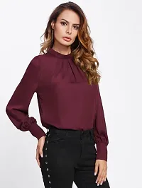 Falu Enterprise Women's Puff Georgette Full Sleeve Top-thumb1