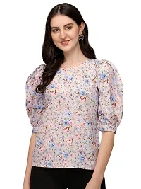 Falu Enterprise Floral Print Blouson Top for Women-thumb1