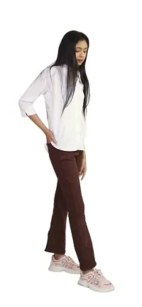 Women's Bellbottom Denim Jeans Regular Fit Casual Wear/Office Wear Brown-thumb1