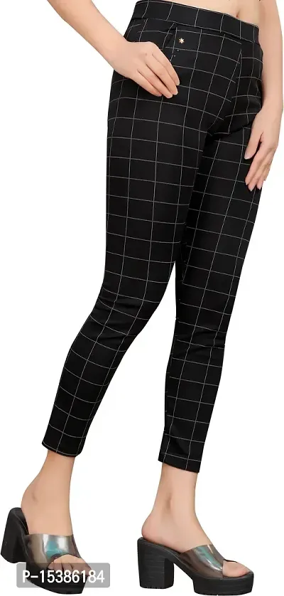 Stylish Black Cotton Lycra Solid Jeggings For Women-thumb4