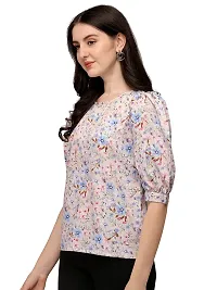 Falu Enterprise Floral Print Blouson Top for Women-thumb3