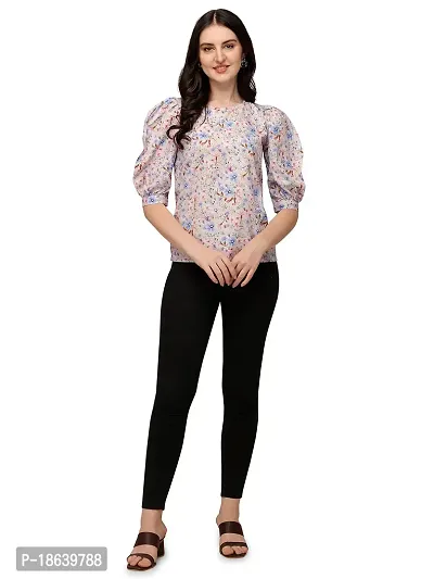 Falu Enterprise Floral Print Blouson Top for Women-thumb1