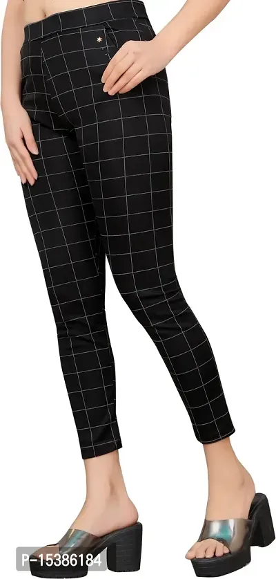Stylish Black Cotton Lycra Solid Jeggings For Women-thumb3