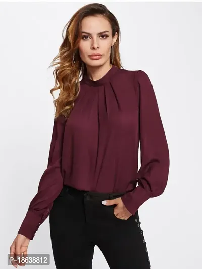 Falu Enterprise Women's Puff Georgette Full Sleeve Top-thumb5