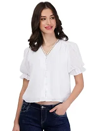 Falu Enterprise Women's Solid Peplum Top with Princess Sleeve; Office wear, Summer Wear-thumb1