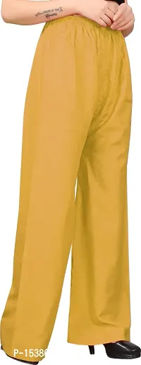 Elegant Yellow Polycotton Solid Palazzos For Women