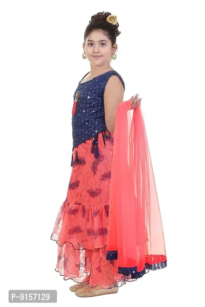 YAYAVAR Girl's Satin  Net Readymade Lehenga Choli with Dupatta-thumb2