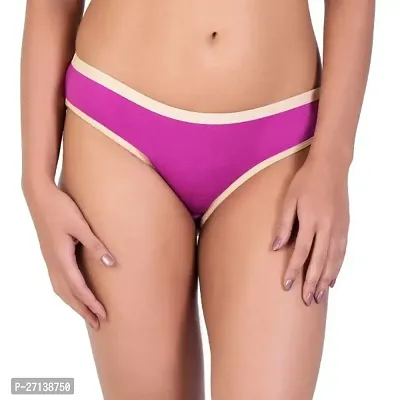 Stylish Purple Cotton Solid Brief For Women