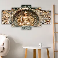 Jaipuri collection  Set Of 5, 3d Scenery Wall Painting for Living Room Large Size with Frames for Wall Decor and Home Decoration, Hotel, Office (125 CM X 60 CM)-thumb4