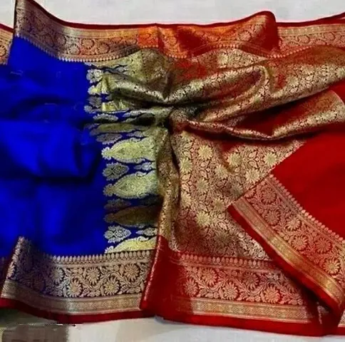 Banarasi Silk Satin Sarees with Blouse Piece