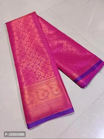 Stylish Women Brocade Saree with Blouse piece-thumb0