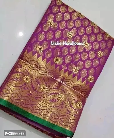 Stylish Women Brocade Saree with Blouse piece-thumb0