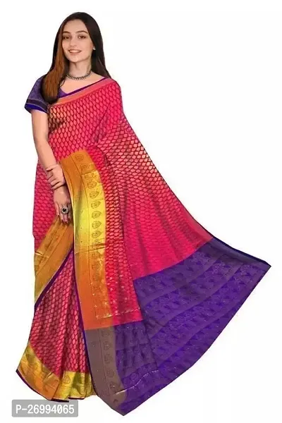 Stylish Women Banarasi Silk Saree with Blouse piece-thumb0