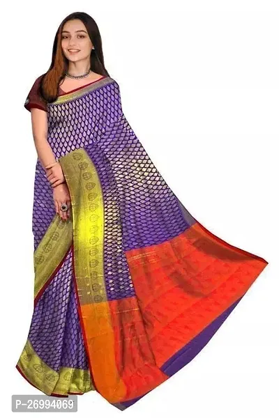 Stylish Women Banarasi Silk Saree with Blouse piece-thumb0