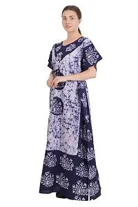 Onekbhalo Women's Cotton Kaftan Floral Maxi Nighty (L, Grey)-thumb1