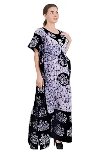 Onekbhalo Women's Cotton Printed Maxi Nighty (Onekbhalo-Jaipuri_Grey, Black_XL)-thumb4