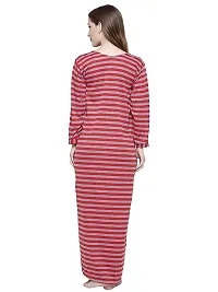 Onekbhalo Women's Woolen Full Sleeve Winter Nighty Maxi Night Gown (Kashmiri_Size_40) (Large, Red)-thumb1