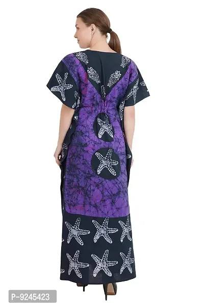 Onekbhalo Women's Cotton Floral Maxi Length Nighty (OK_Purple_Free Size)-thumb2