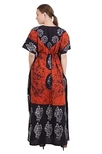 Onekbhalo Women's Cotton Floral Maxi Nighty (OK_Orange_Free Size)-thumb3