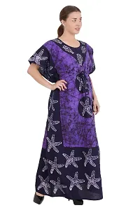 Onekbhalo Women's Cotton Floral Maxi Length Nightgown (OK_Purple_L)-thumb2