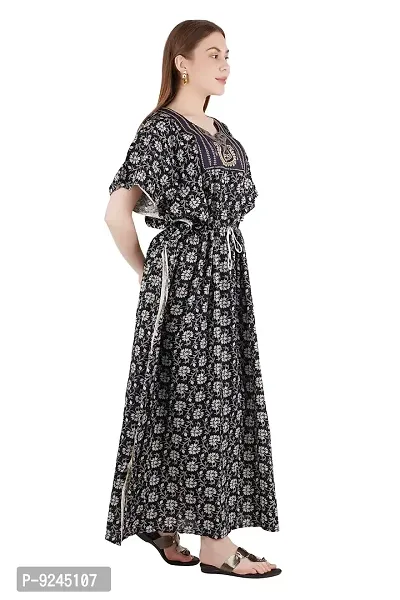 Onekbhalo Women's Cotton Kaftan Floral Maxi Full Length Nighty Kaftan-thumb3