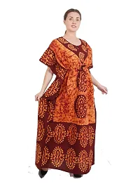 Onekbhalo Women's Cotton Floral Maxi Nighty (Free Size) (Free Size, Cotton)-thumb2