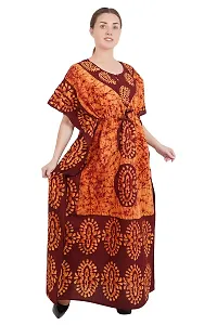 Onekbhalo Women's Cotton Floral Maxi Length Nightgown (OK_Orange_L)-thumb1