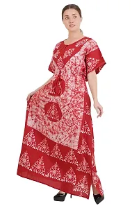 Onekbhalo Women's Cotton Floral Maxi Length Nightgown (OK_Red_L)-thumb2