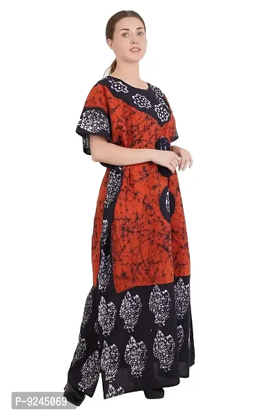 Onekbhalo Women's Cotton Floral Maxi Length Night Gown (OK_Red_Free Size)-thumb2