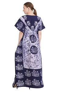 Onekbhalo Women's Cotton Printed Maxi Nighty (Onekbhalo-Jaipuri_Grey, Blue_XL)-thumb3