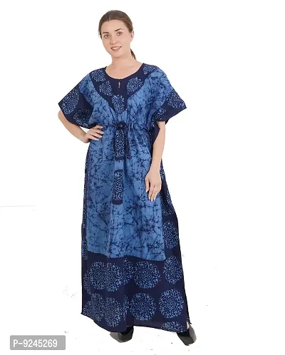 Onekbhalo Women's Cotton printed Maxi Nighty (Batik_multicolour_XL)-thumb0