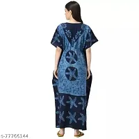 Women's? Cotton Batik Print Maxi Kaftan Nighty (cotton-kaftans_Blue_Free Size)-thumb1