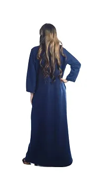 Onekbhalo Women's Woolen Embroidered Maxi Nighty (Kashmiri, blue, Free Size)-thumb3